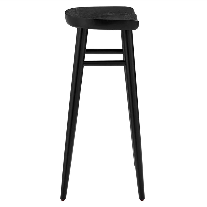 Saville Backless Wood Bar Stools Set of 2 in Black