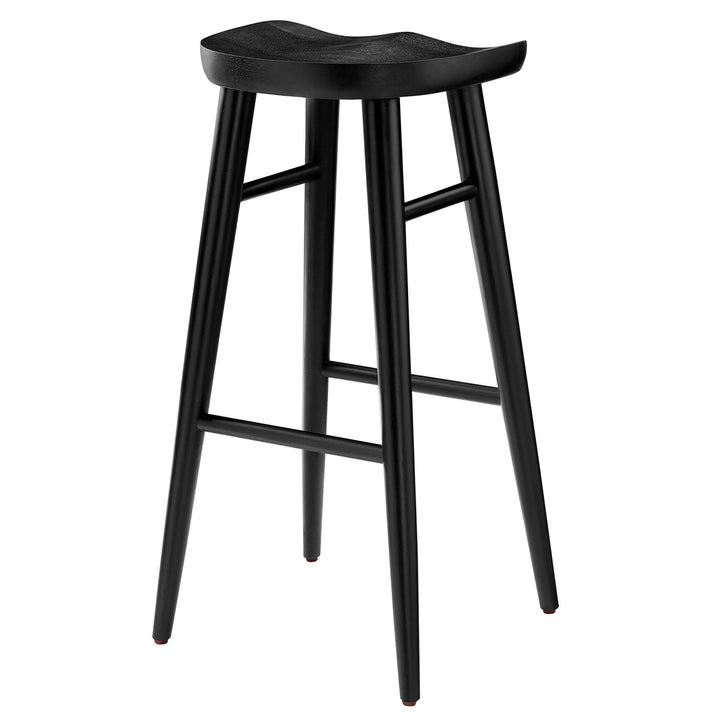 Saville Backless Wood Bar Stools Set of 2 in Black