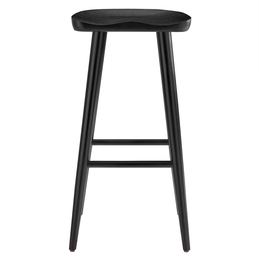 Saville Backless Wood Bar Stools Set of 2 in Black