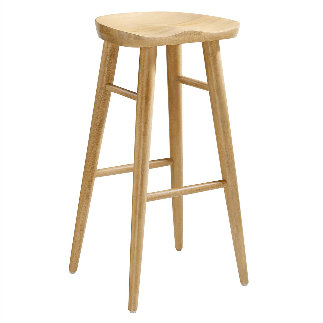 Saville Backless Wood Bar Stools Set of 2 in Oak