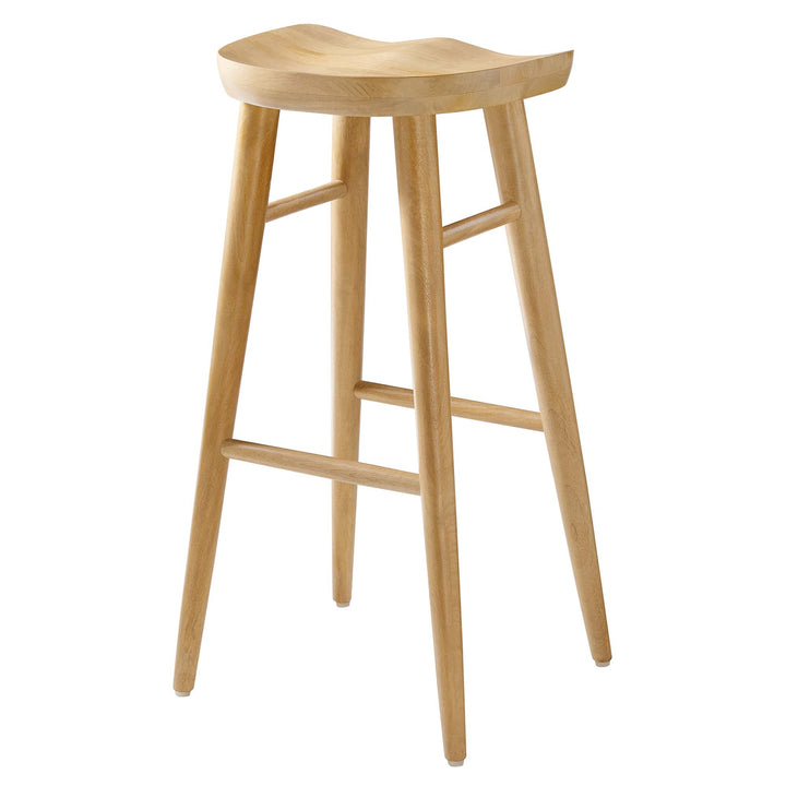 Saville Backless Wood Bar Stools Set of 2 in Oak