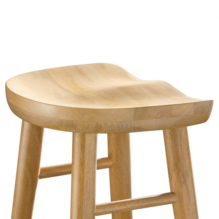 Saville Backless Wood Bar Stools Set of 2 in Oak