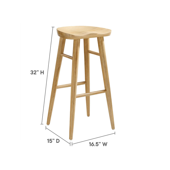 Saville Backless Wood Bar Stools Set of 2 in Oak