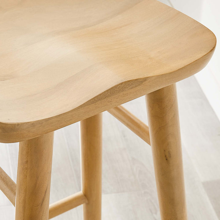 Saville Backless Wood Bar Stools Set of 2 in Oak