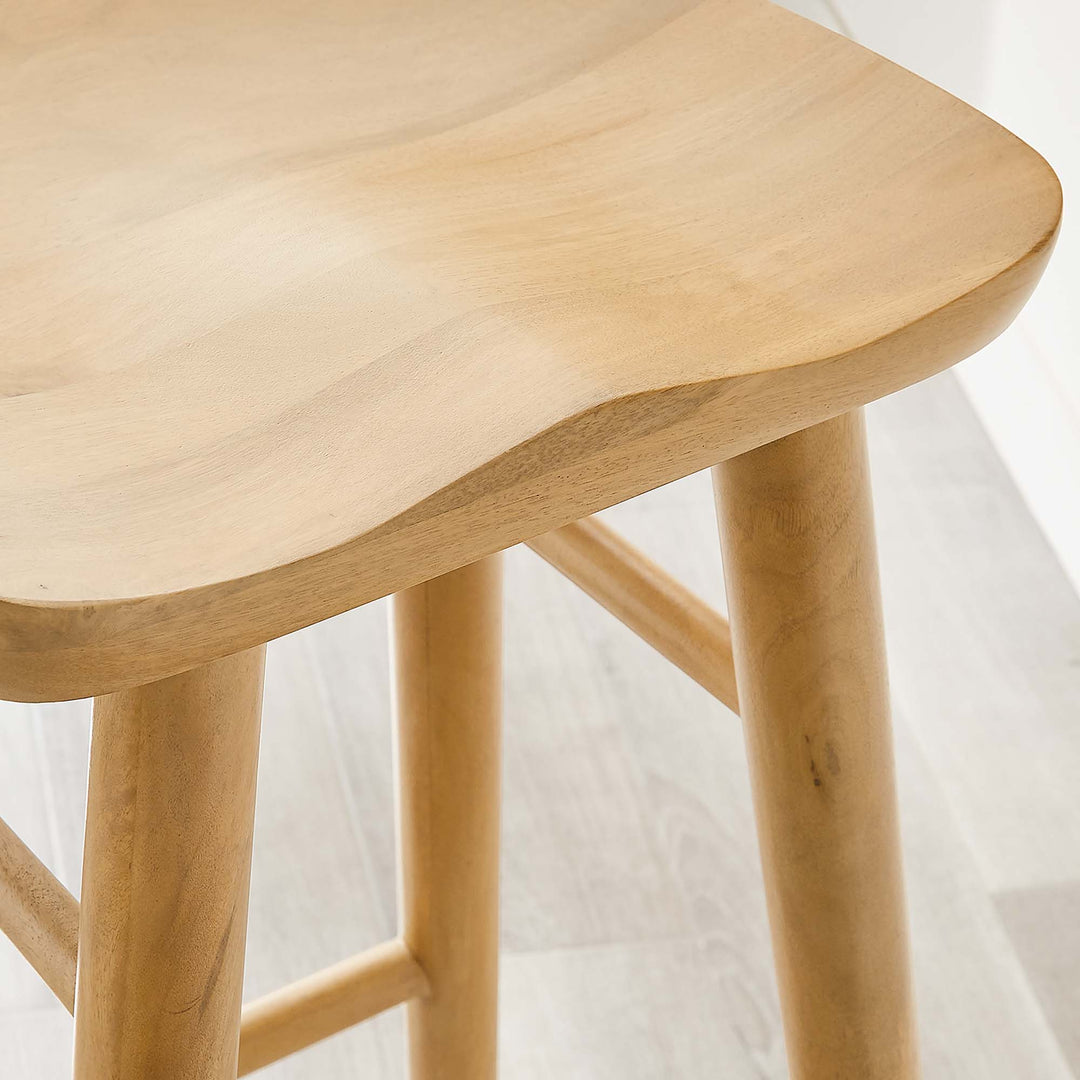 Saville Backless Wood Bar Stools Set of 2 in Oak