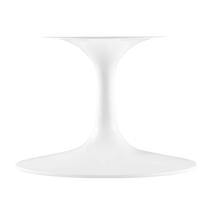 Lippa 36" Round Faux Travertine Coffee Table in White Travertine