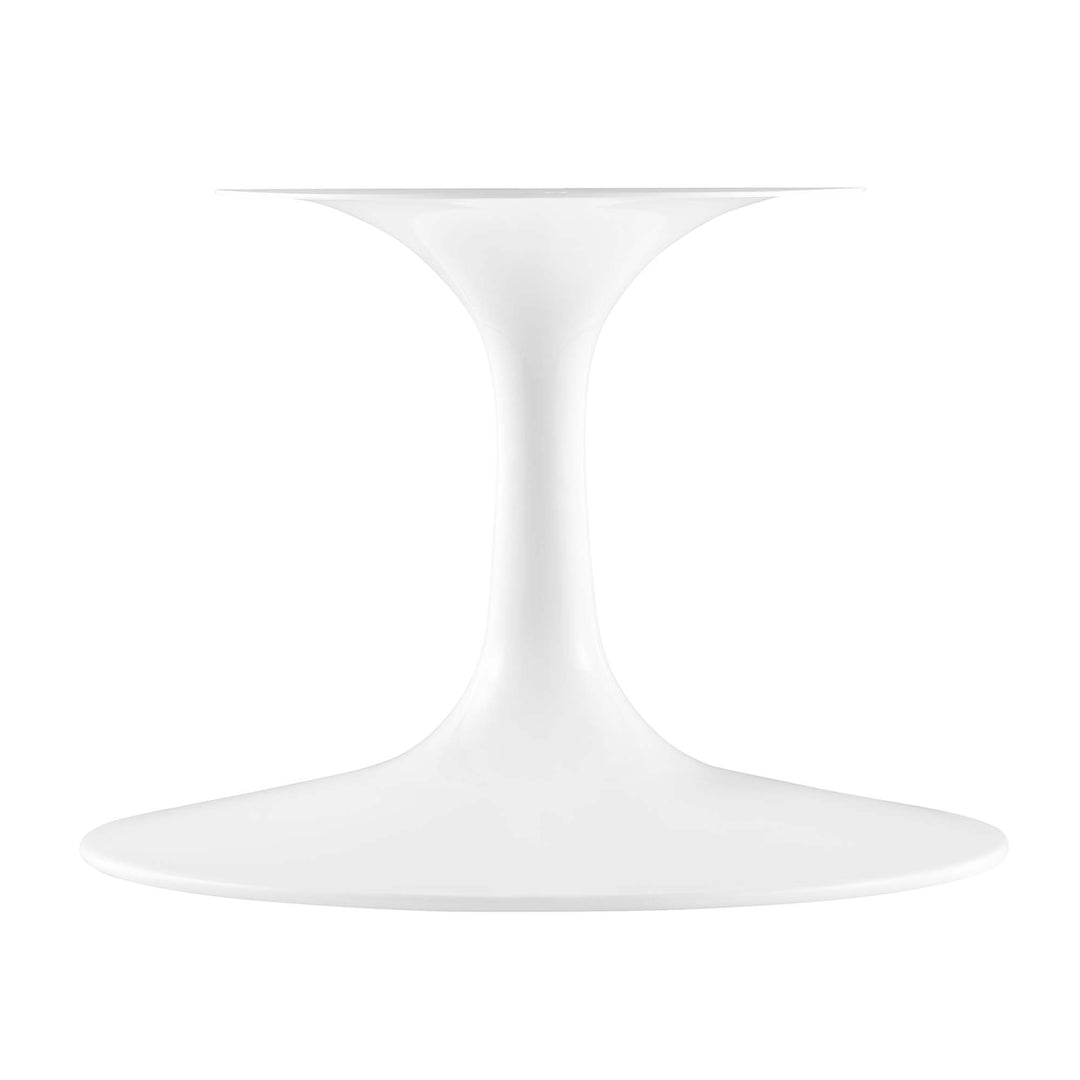 Lippa 36" Round Faux Travertine Coffee Table in White Travertine