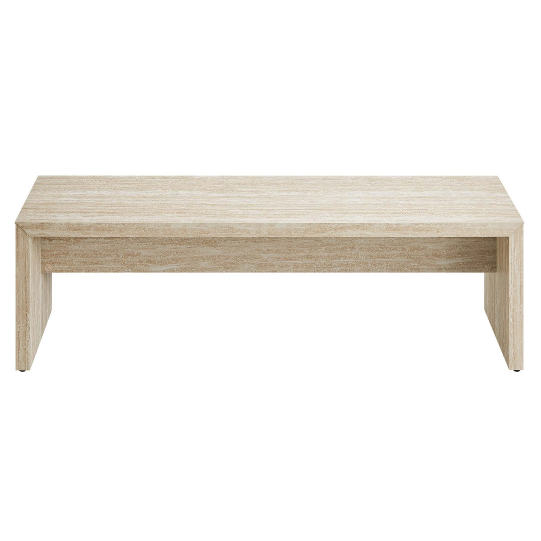 Mirella 62" Faux Travertine Long Bench in Travertine