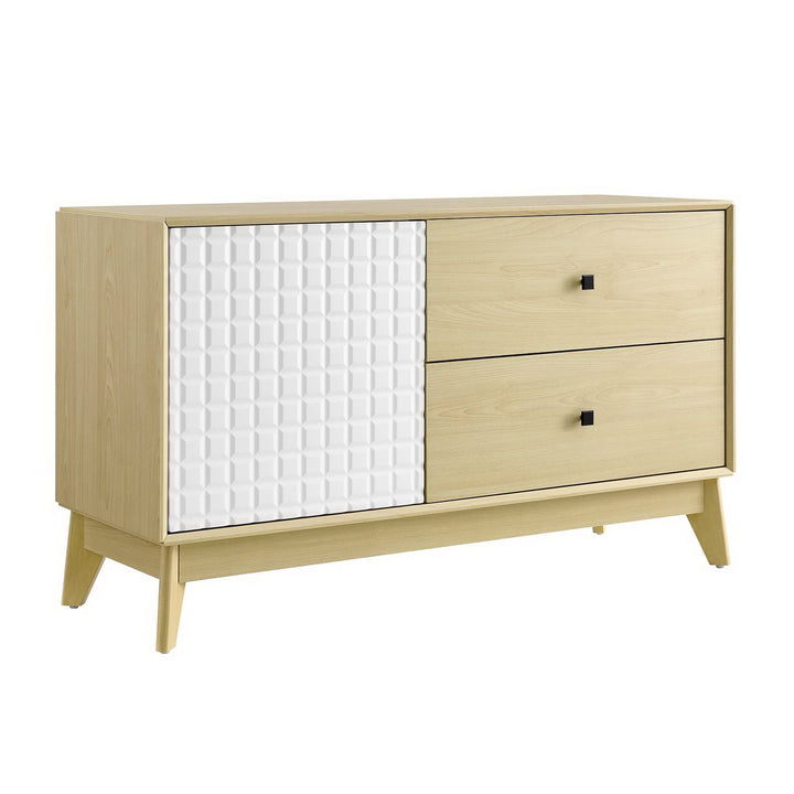 Nectar 43" Wood Grain Accent Cabinet in Natural White