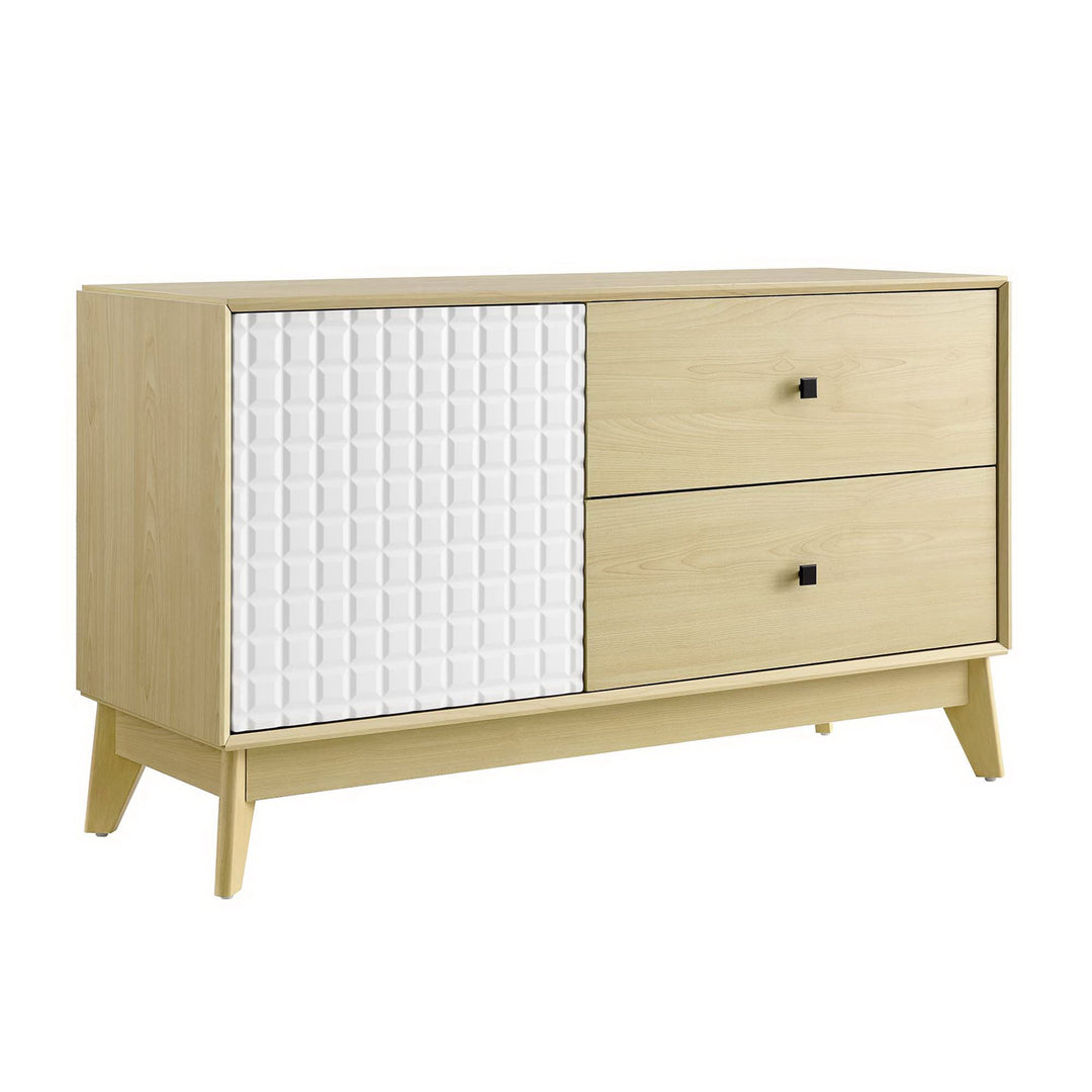 Nectar 43" Wood Grain Accent Cabinet in Natural White
