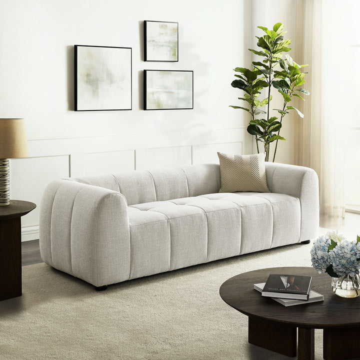 Liana Upholstered Fabric Sofa in Linen