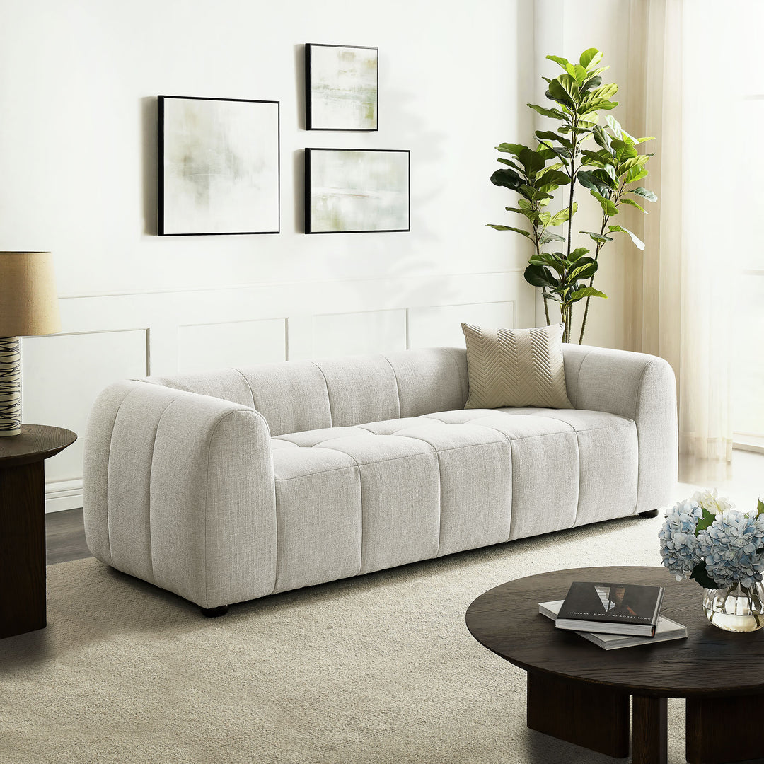 Liana Upholstered Fabric Sofa in Linen