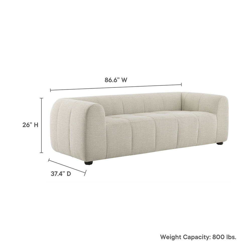 Liana Upholstered Fabric Sofa in Linen
