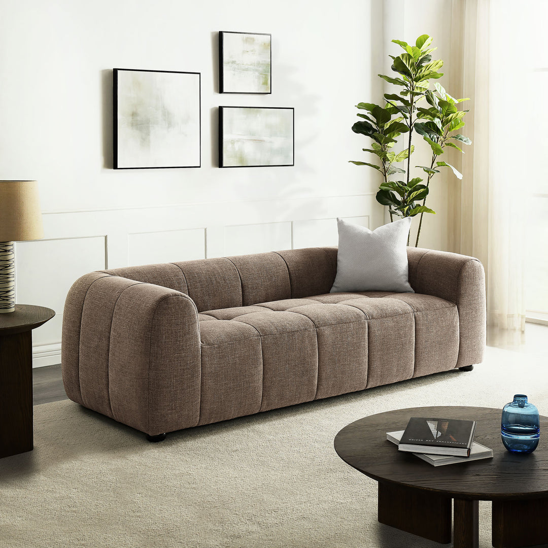 Liana Upholstered Fabric Sofa in Mocha