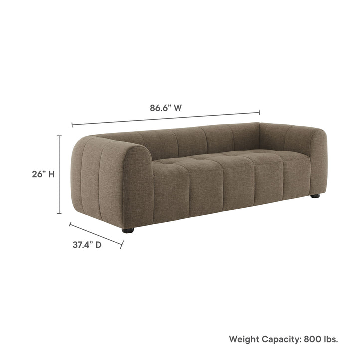 Liana Upholstered Fabric Sofa in Mocha