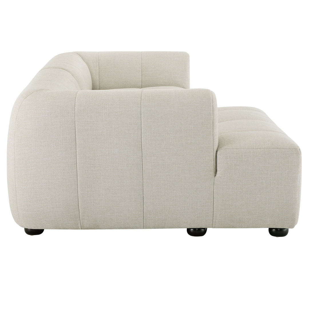 Liana Left-Facing Upholstered Fabric Modular Sofa with Chaise in Linen