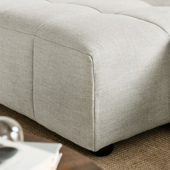 Liana Left-Facing Upholstered Fabric Modular Sofa with Chaise in Linen