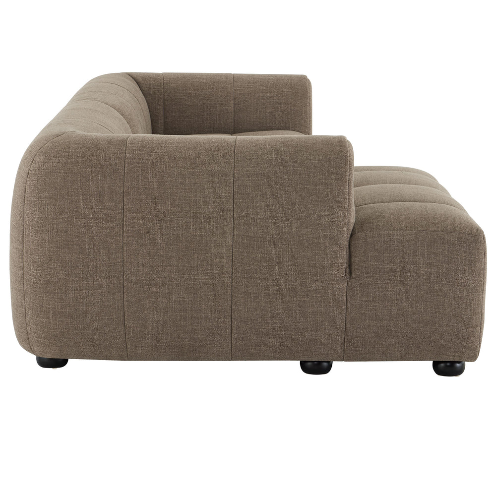 Liana Left-Facing Upholstered Fabric Modular Sofa with Chaise in Mocha