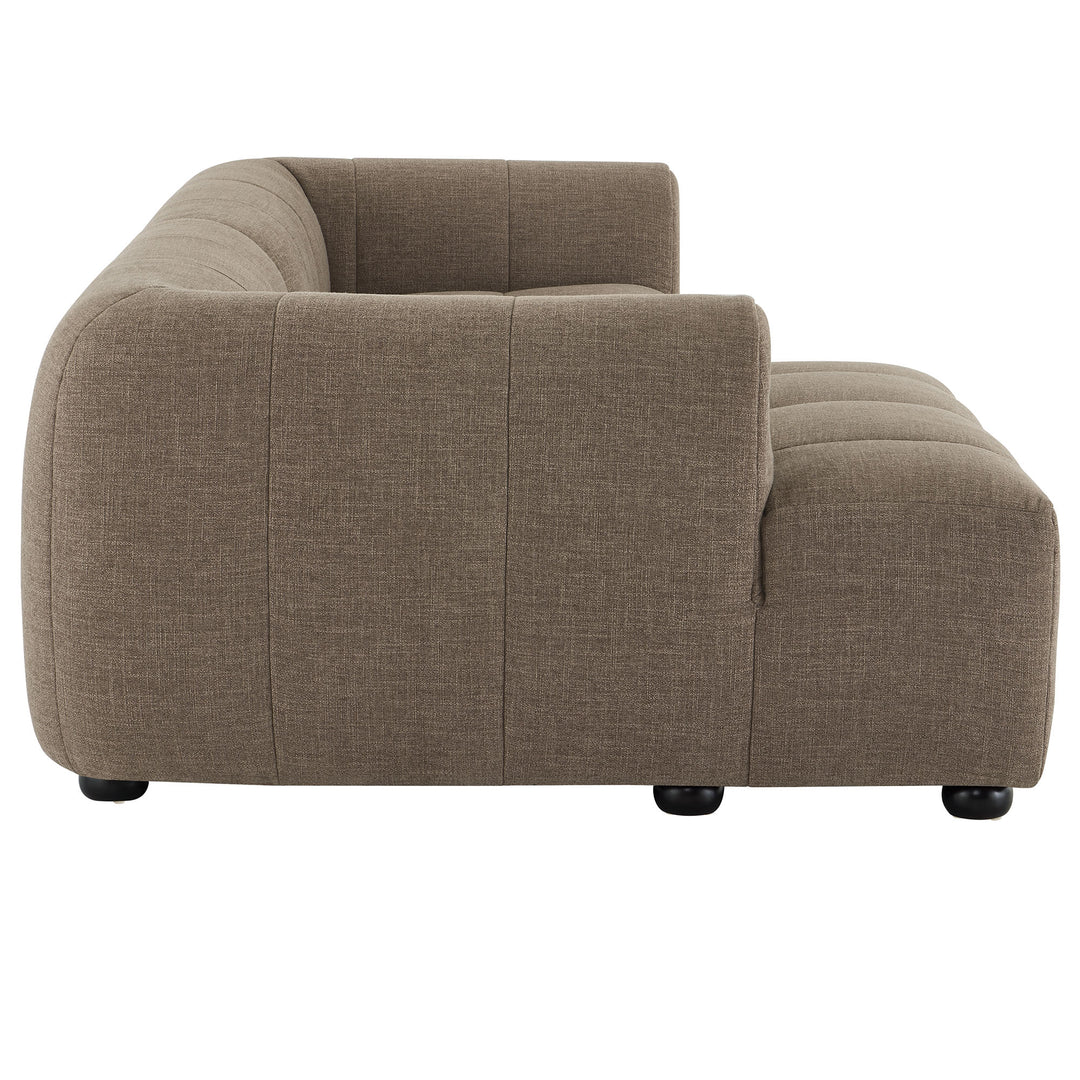 Liana Left-Facing Upholstered Fabric Modular Sofa with Chaise in Mocha