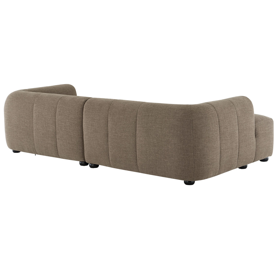 Liana Left-Facing Upholstered Fabric Modular Sofa with Chaise in Mocha