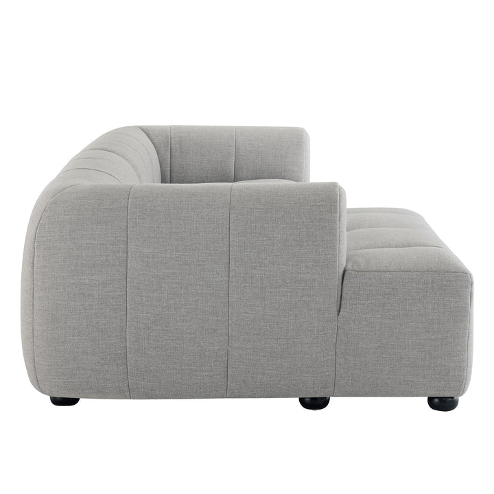 Liana Left-Facing Upholstered Fabric Modular Sofa with Chaise in Pewter