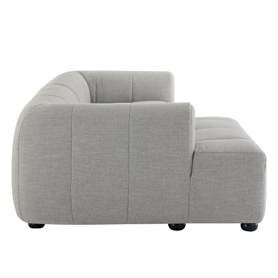 Liana Left-Facing Upholstered Fabric Modular Sofa with Chaise in Pewter