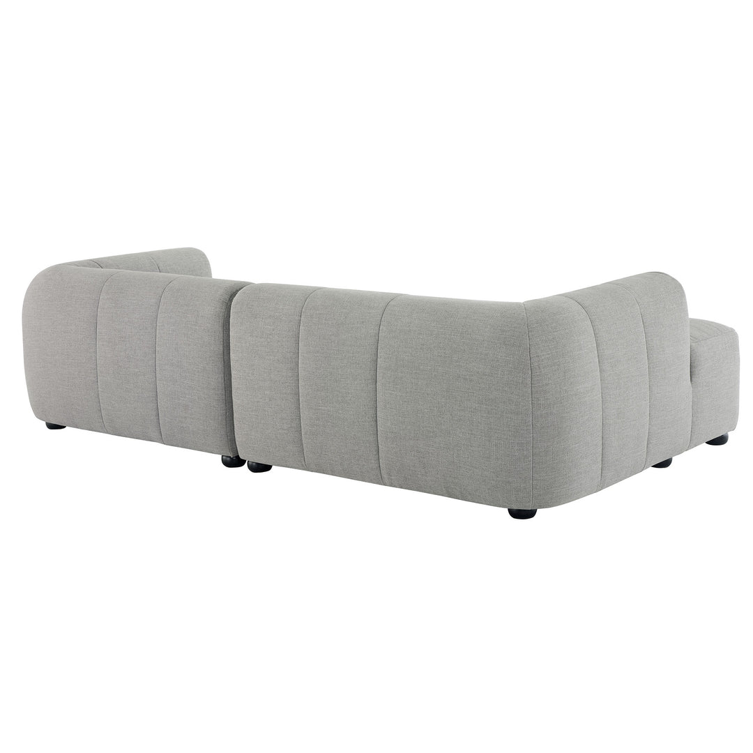 Liana Left-Facing Upholstered Fabric Modular Sofa with Chaise in Pewter