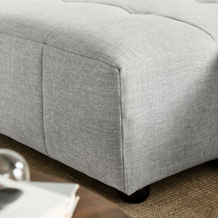 Liana Left-Facing Upholstered Fabric Modular Sofa with Chaise in Pewter