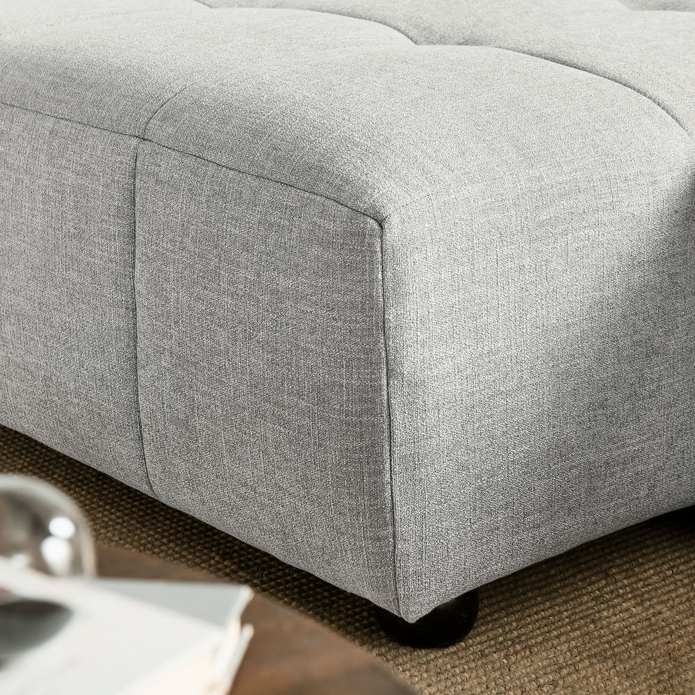Liana Left-Facing Upholstered Fabric Modular Sofa with Chaise in Pewter