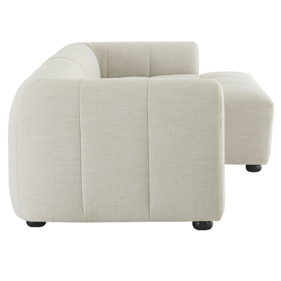 Liana Right-Facing Upholstered Fabric Modular Sofa with Chaise in Linen
