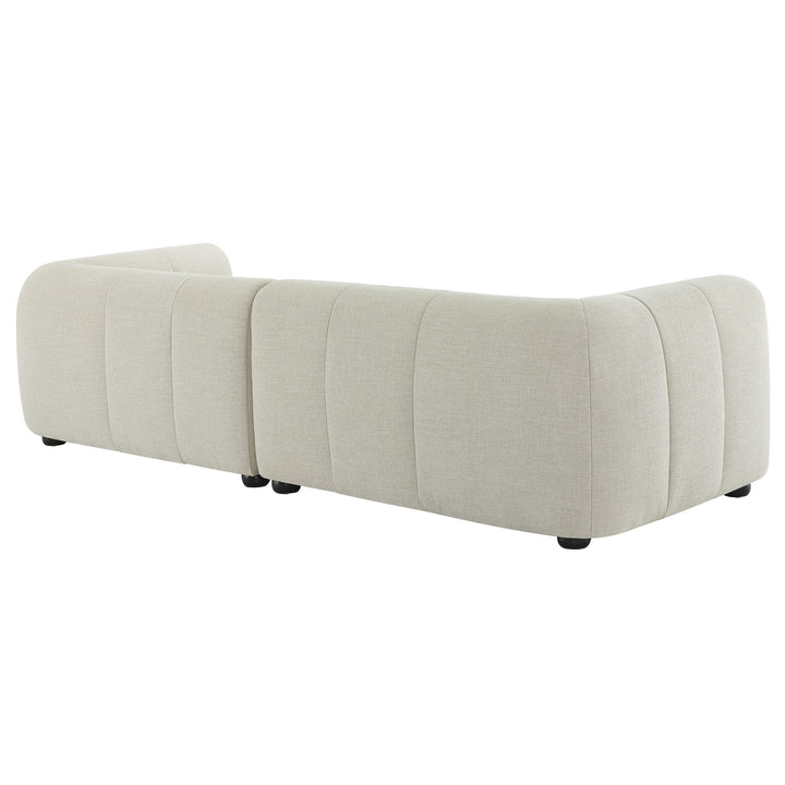 Liana Right-Facing Upholstered Fabric Modular Sofa with Chaise in Linen