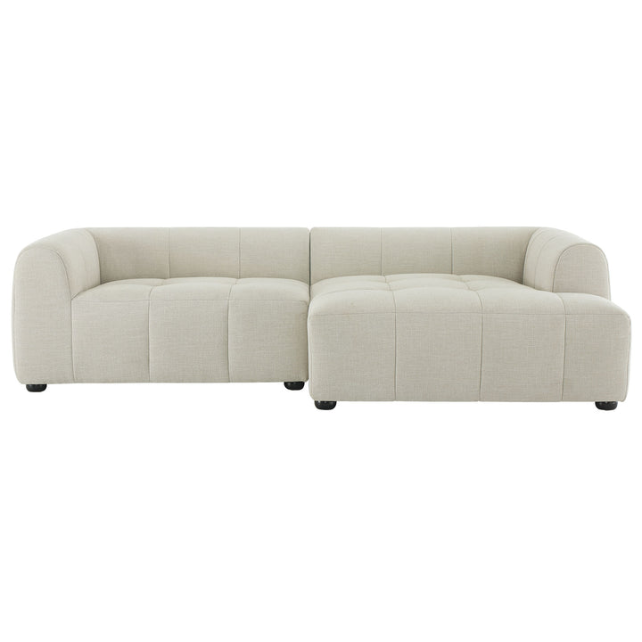 Liana Right-Facing Upholstered Fabric Modular Sofa with Chaise in Linen