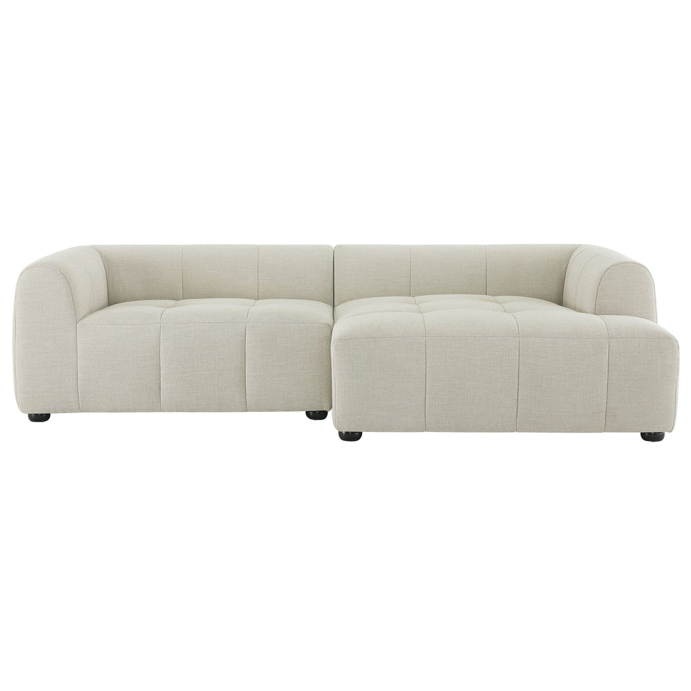 Liana Right-Facing Upholstered Fabric Modular Sofa with Chaise in Linen