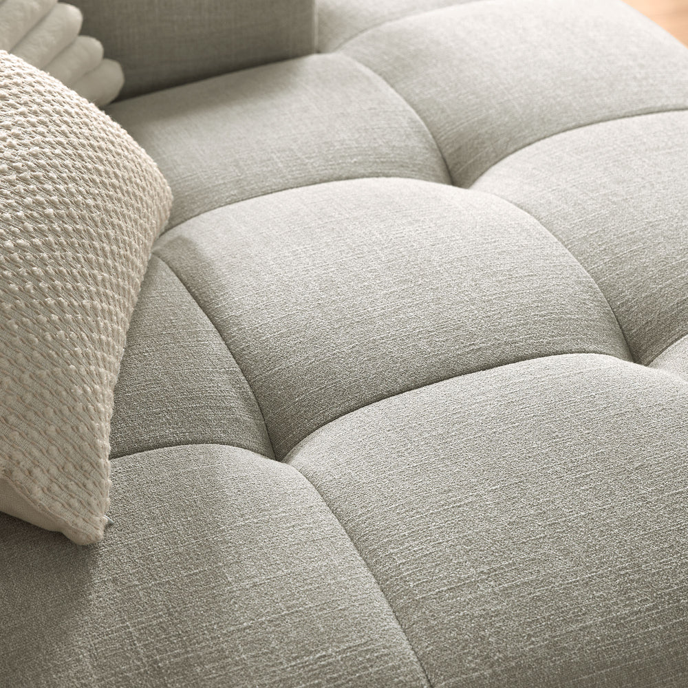 Liana Right-Facing Upholstered Fabric Modular Sofa with Chaise in Linen