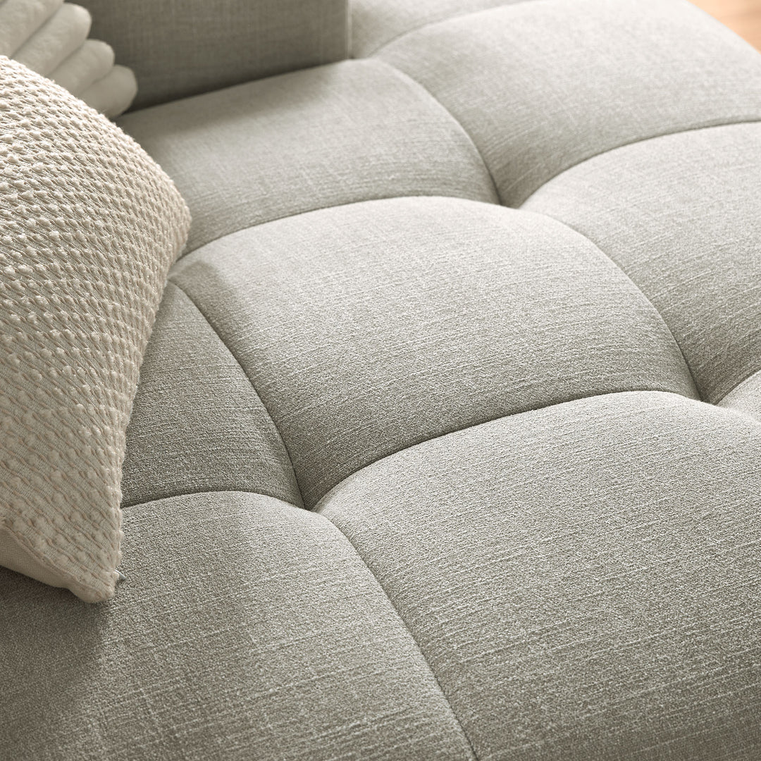 Liana Right-Facing Upholstered Fabric Modular Sofa with Chaise in Linen