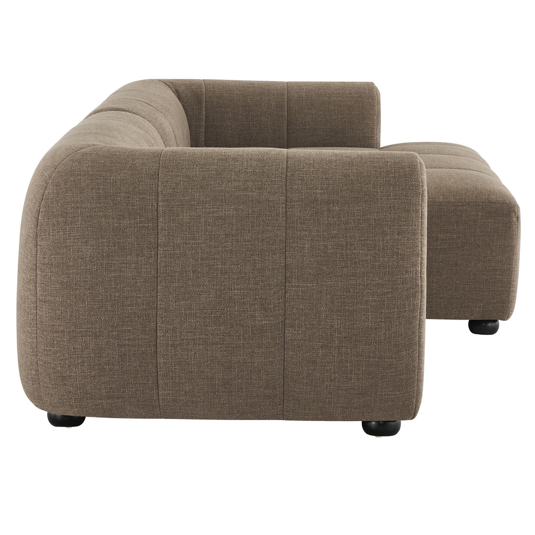 Liana Right-Facing Upholstered Fabric Modular Sofa with Chaise in Mocha