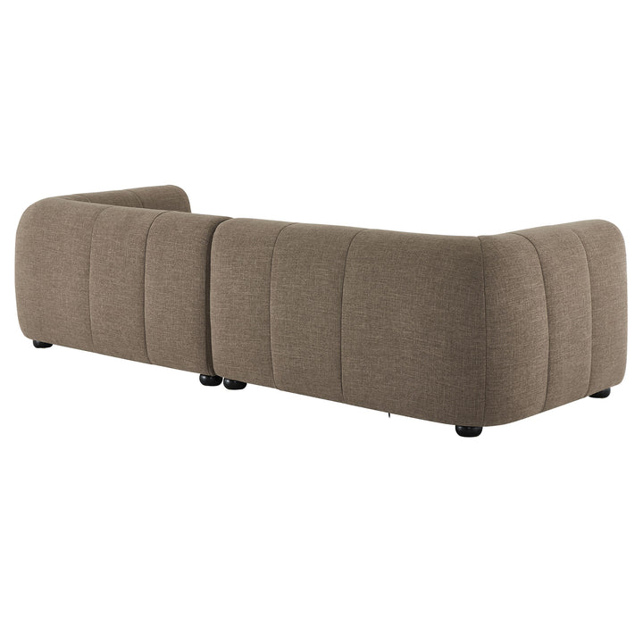 Liana Right-Facing Upholstered Fabric Modular Sofa with Chaise in Mocha