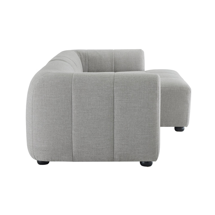 Liana Right-Facing Upholstered Fabric Modular Sofa with Chaise in Pewter