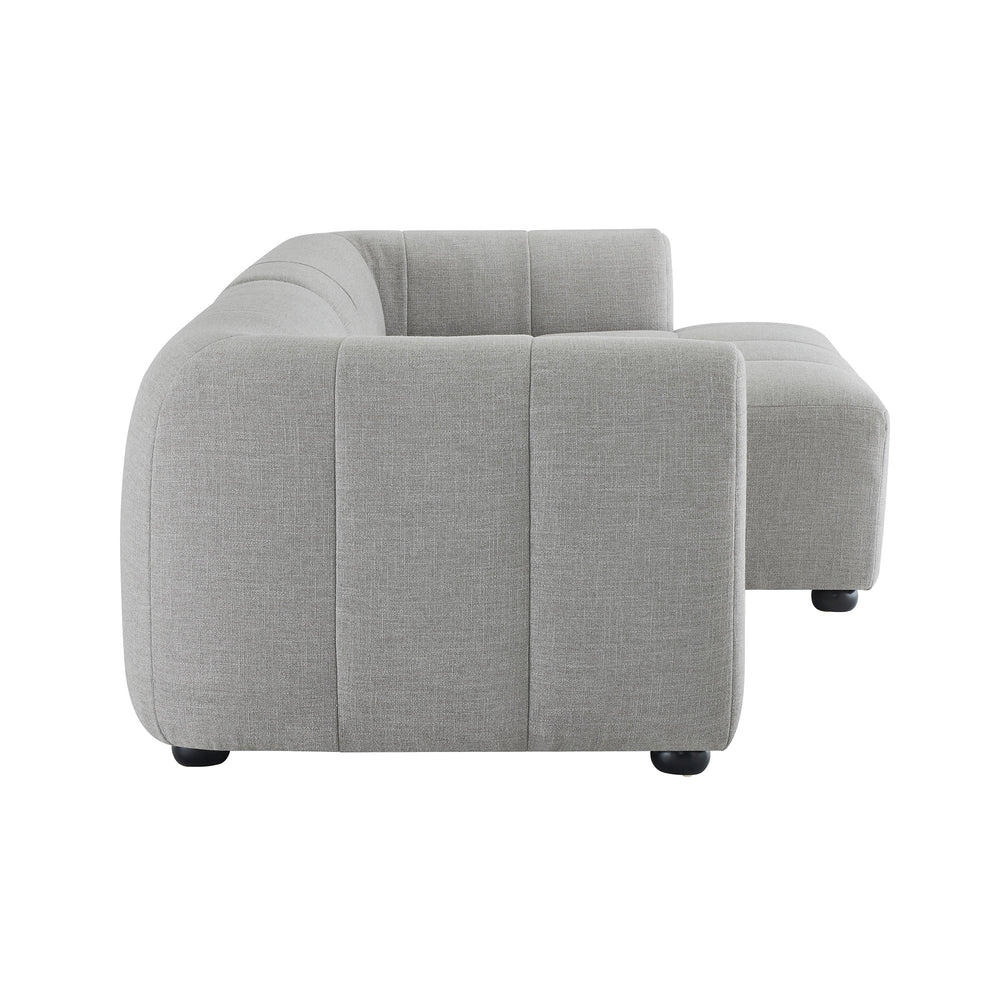Liana Right-Facing Upholstered Fabric Modular Sofa with Chaise in Pewter