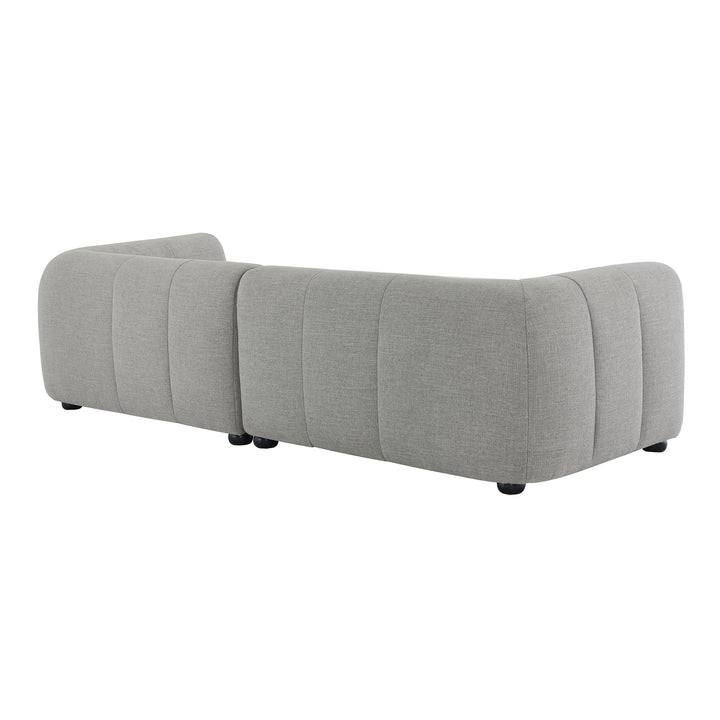 Liana Right-Facing Upholstered Fabric Modular Sofa with Chaise in Pewter