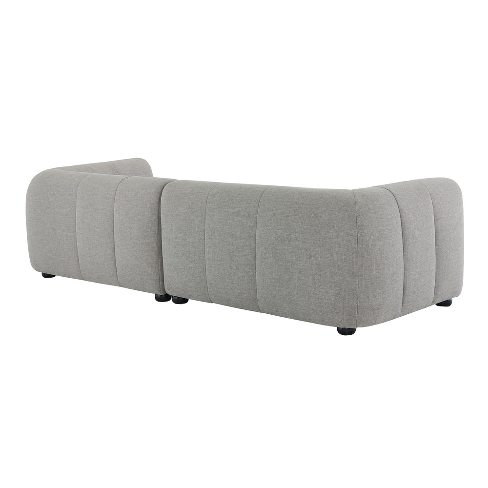 Liana Right-Facing Upholstered Fabric Modular Sofa with Chaise in Pewter