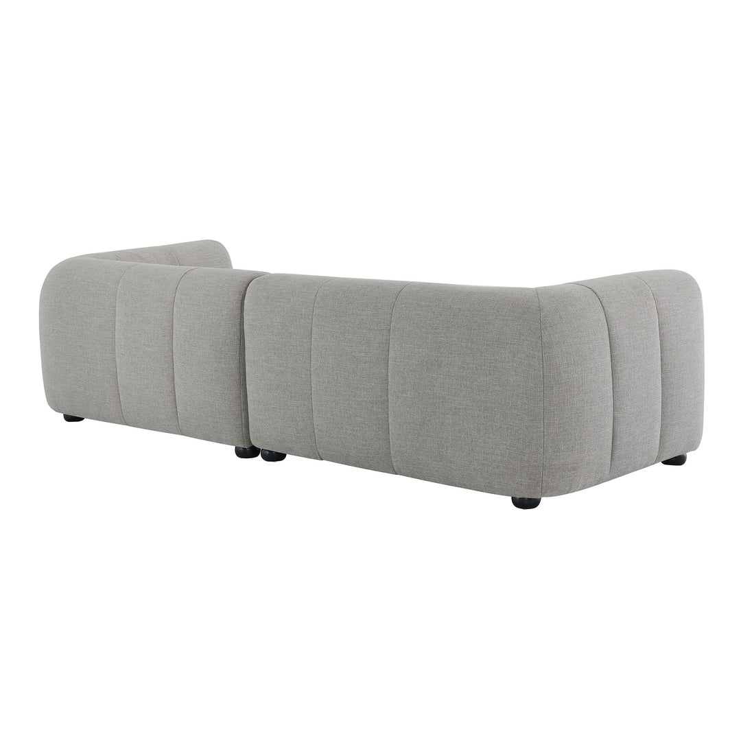 Liana Right-Facing Upholstered Fabric Modular Sofa with Chaise in Pewter