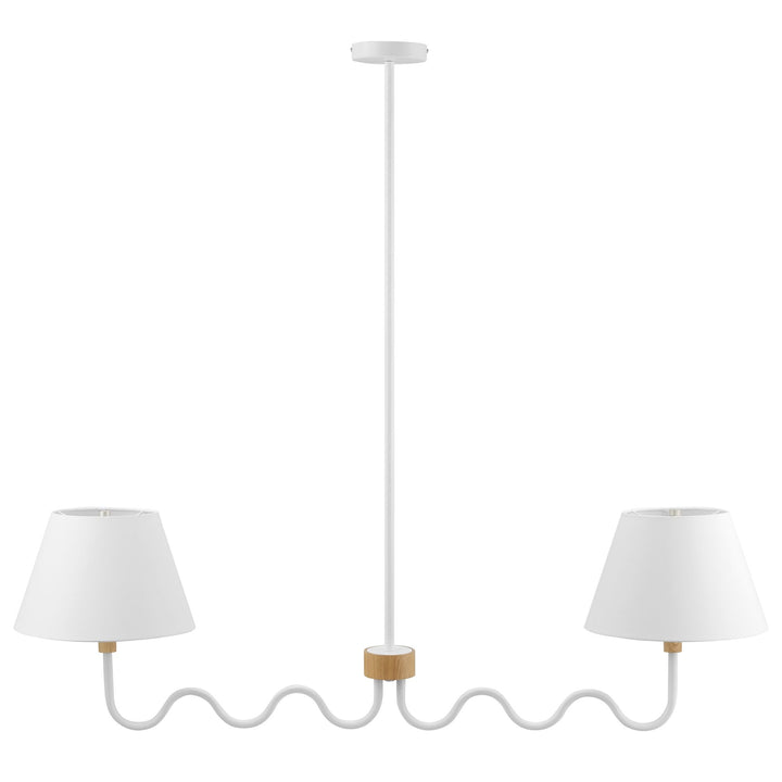Sunlit Squiggle 2-Arm Pendant Light in Natural White