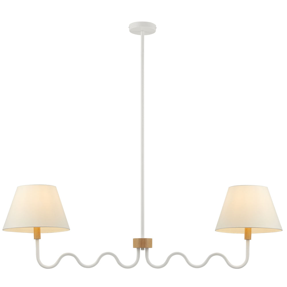 Sunlit Squiggle 2-Arm Pendant Light in Natural White