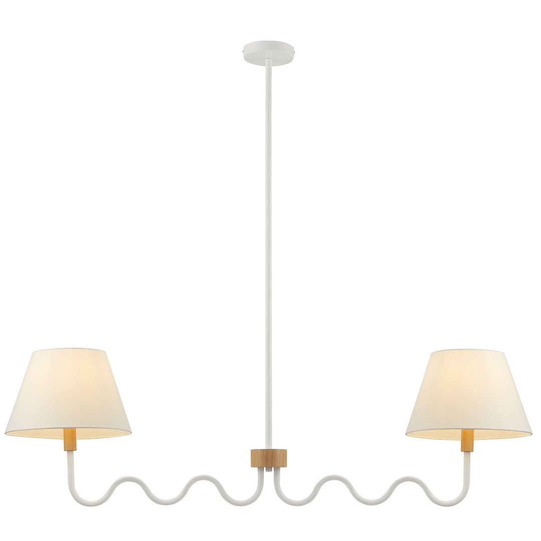 Sunlit Squiggle 2-Arm Pendant Light in Natural White