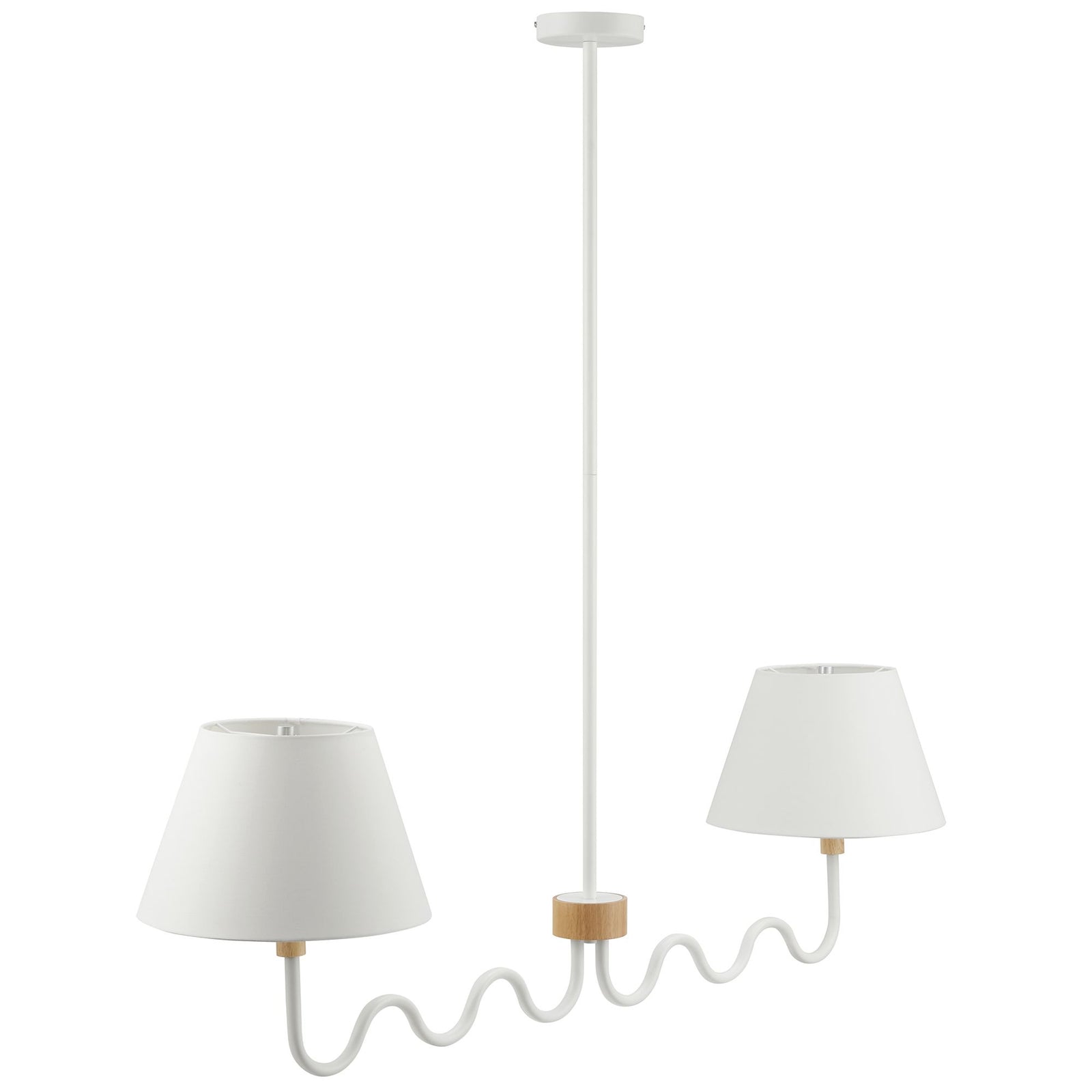 Sunlit Squiggle 2-Arm Pendant Light in Natural White