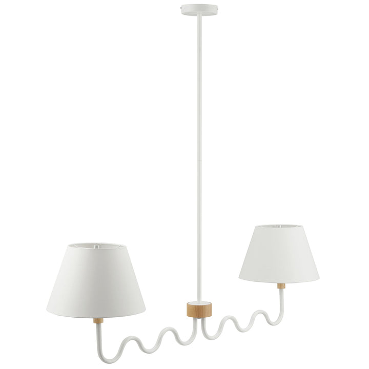 Sunlit Squiggle 2-Arm Pendant Light in Natural White