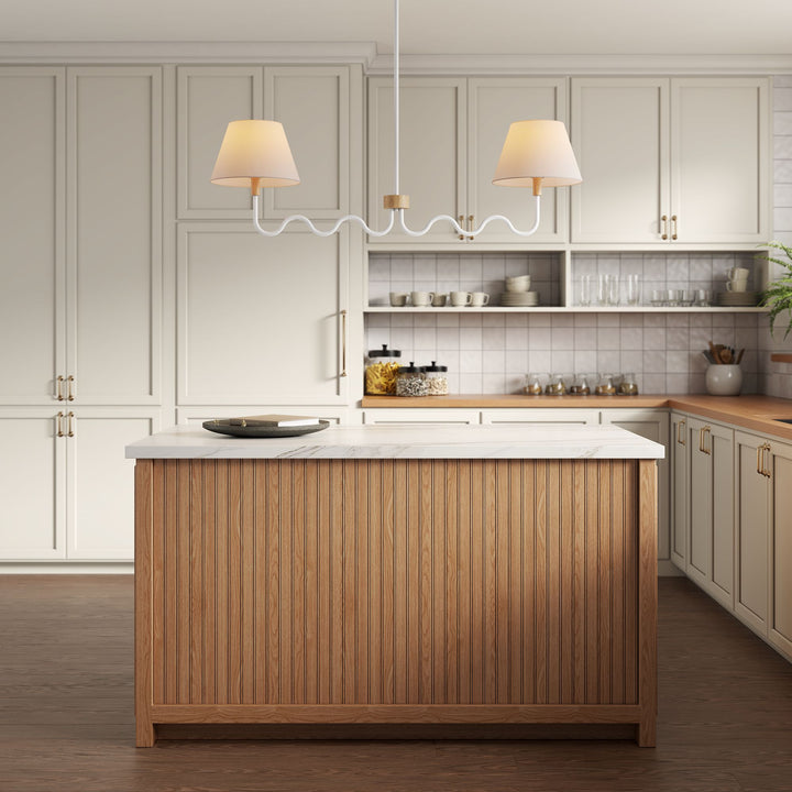 Sunlit Squiggle 2-Arm Pendant Light in Natural White