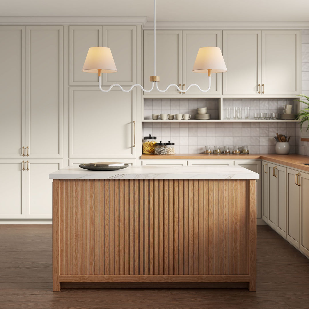 Sunlit Squiggle 2-Arm Pendant Light in Natural White