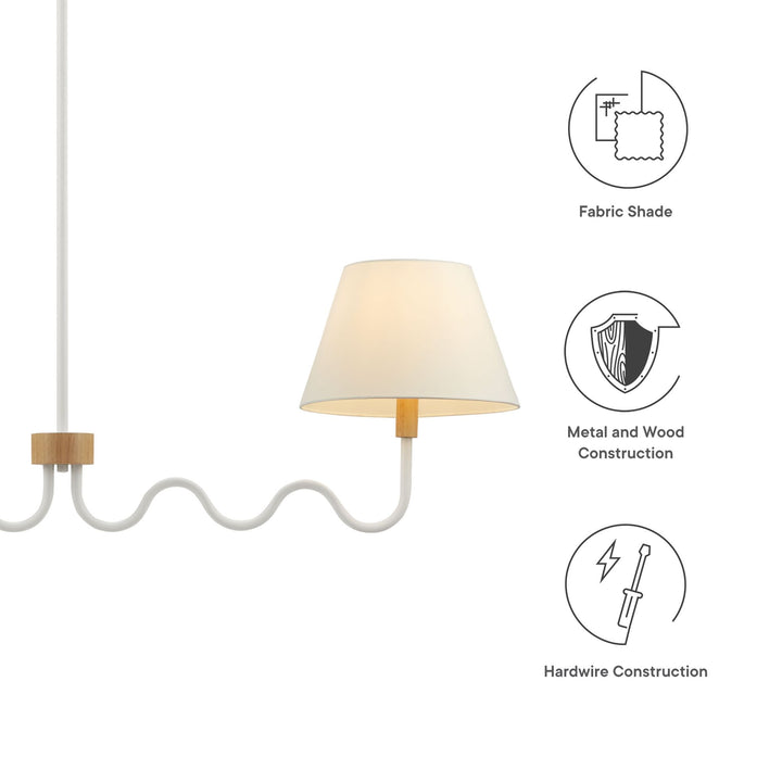 Sunlit Squiggle 2-Arm Pendant Light in Natural White